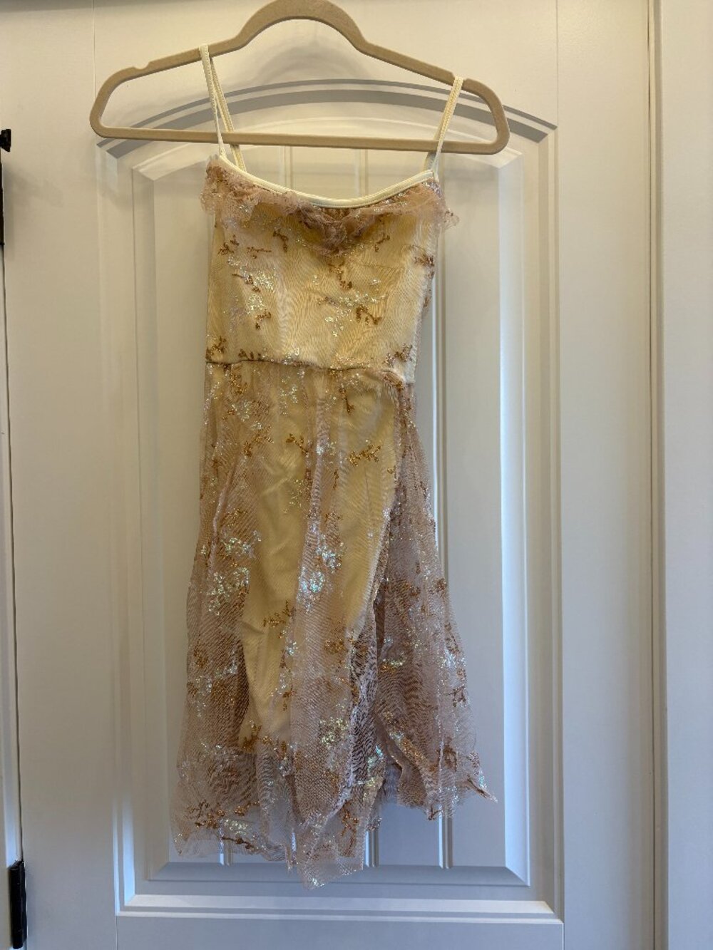 Brown/Cream Glitter Lyrical Dress - Dance Costume D3717